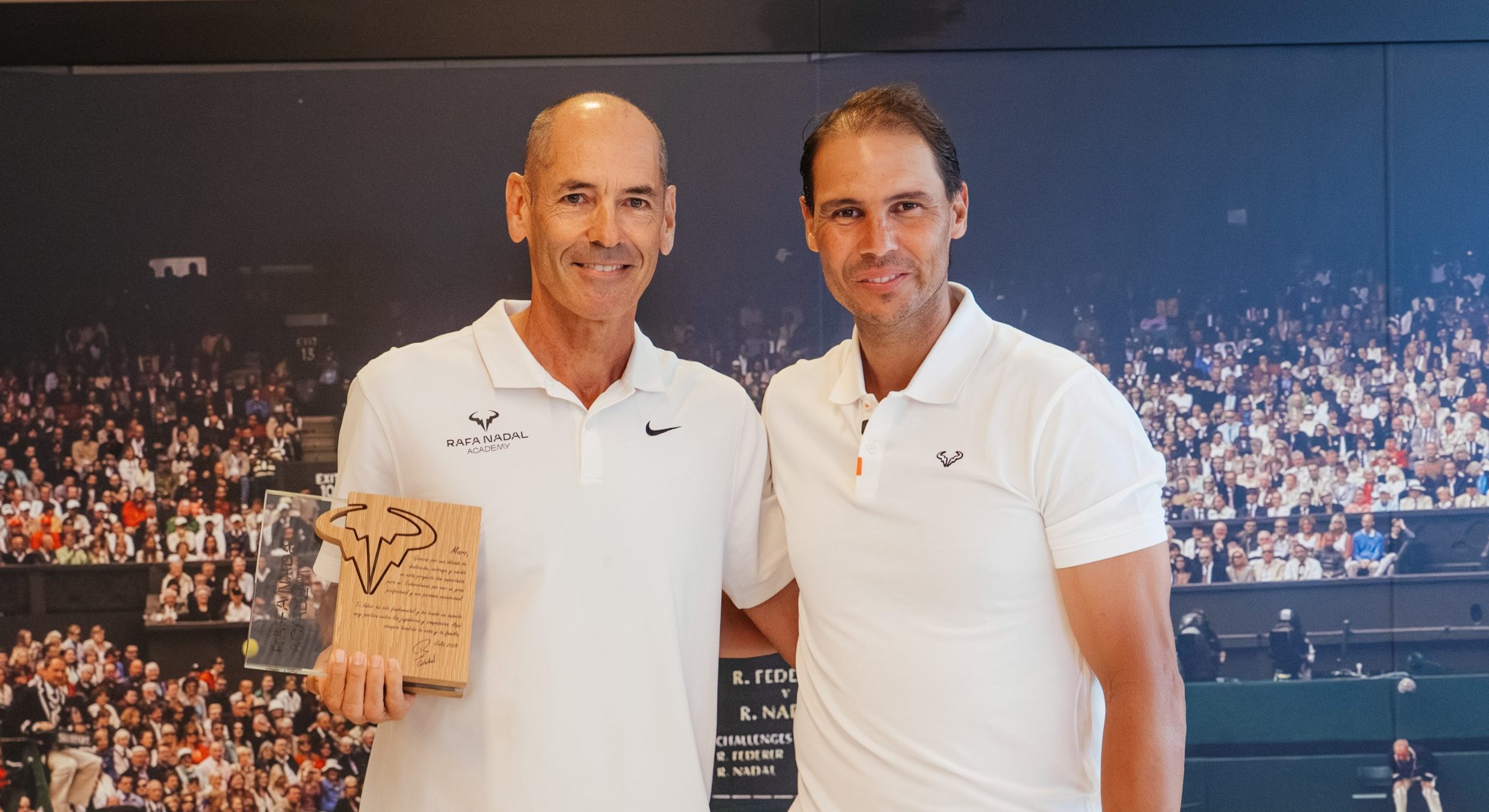 Rafa Nadal, junto a Marc Górriz en la Rafa Nadal Academy